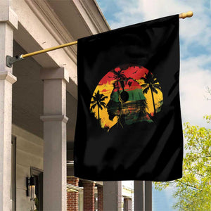 Retro Jamaican Lion Sunset Garden Flag Rasta Colors Music and Island Vibes Graphic TS02 Print Your Wear