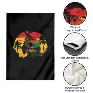 Retro Jamaican Lion Sunset Garden Flag Rasta Colors Music and Island Vibes Graphic TS02 Print Your Wear