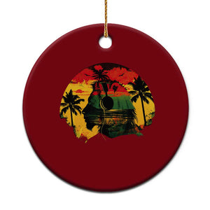 Retro Jamaican Lion Sunset Ceramic Ornament Rasta Colors Music and Island Vibes Graphic TS02 1pc Red Print Your Wear