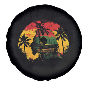 Retro Jamaican Lion Sunset Spare Tire Cover Rasta Colors Music and Island Vibes Graphic TS02 Print Your Wear