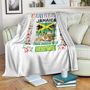 Proud Caribbean Jamaica Heritage Throw Blanket Jamaican Roots and Island Culture TS02 Print Your Wear