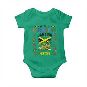 Proud Caribbean Jamaica Heritage Baby Onesie Jamaican Roots and Island Culture TS02 Irish Green Print Your Wear