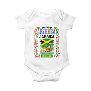 Proud Caribbean Jamaica Heritage Baby Onesie Jamaican Roots and Island Culture TS02 White Print Your Wear