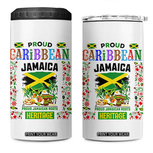 Proud Caribbean Jamaica Heritage 4 in 1 Can Cooler Tumbler Jamaican Roots and Island Culture TS02 One Size: 16 oz White Print Your Wear
