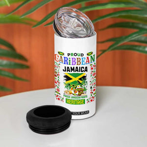 Proud Caribbean Jamaica Heritage 4 in 1 Can Cooler Tumbler Jamaican Roots and Island Culture TS02 Print Your Wear