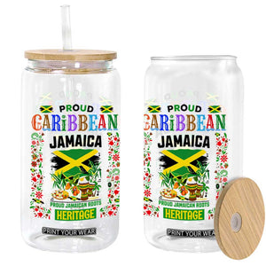 Proud Caribbean Jamaica Heritage Glass Can Jamaican Roots and Island Culture TS02 Print Your Wear