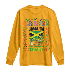 Proud Caribbean Jamaica Heritage Long Sleeve Shirt Jamaican Roots and Island Culture TS02 Gold Print Your Wear