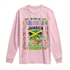 Proud Caribbean Jamaica Heritage Long Sleeve Shirt Jamaican Roots and Island Culture TS02 Light Pink Print Your Wear