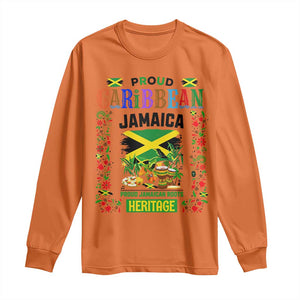Proud Caribbean Jamaica Heritage Long Sleeve Shirt Jamaican Roots and Island Culture TS02 Orange Print Your Wear