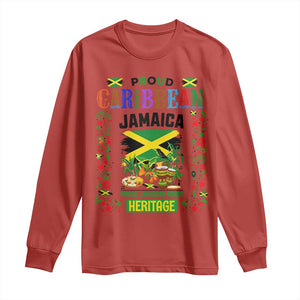 Proud Caribbean Jamaica Heritage Long Sleeve Shirt Jamaican Roots and Island Culture TS02 Red Print Your Wear
