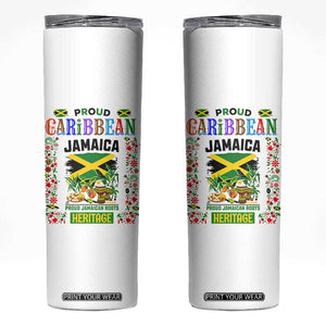 Proud Caribbean Jamaica Heritage Skinny Tumbler Jamaican Roots and Island Culture TS02 White Print Your Wear