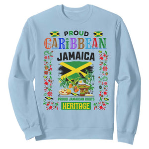 Proud Caribbean Jamaica Heritage Sweatshirt Jamaican Roots and Island Culture TS02 Light Blue Print Your Wear