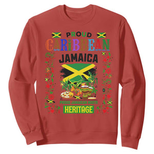 Proud Caribbean Jamaica Heritage Sweatshirt Jamaican Roots and Island Culture TS02 Red Print Your Wear