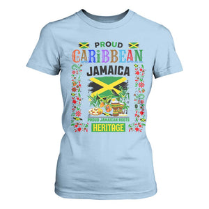 Proud Caribbean Jamaica Heritage T Shirt For Women Jamaican Roots and Island Culture TS02 Light Blue Print Your Wear