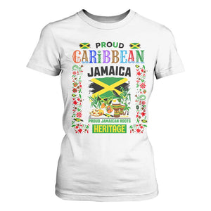 Proud Caribbean Jamaica Heritage T Shirt For Women Jamaican Roots and Island Culture TS02 White Print Your Wear