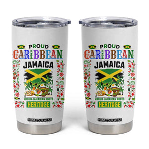 Proud Caribbean Jamaica Heritage Tumbler Cup Jamaican Roots and Island Culture TS02 White Print Your Wear