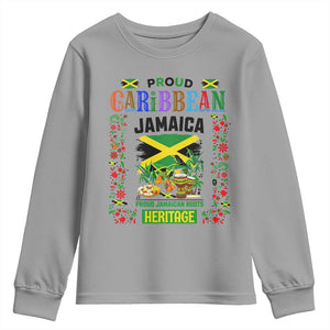 Proud Caribbean Jamaica Heritage Youth Sweatshirt Jamaican Roots and Island Culture TS02 Sport Gray Print Your Wear