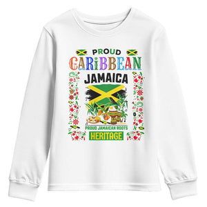 Proud Caribbean Jamaica Heritage Youth Sweatshirt Jamaican Roots and Island Culture TS02 White Print Your Wear