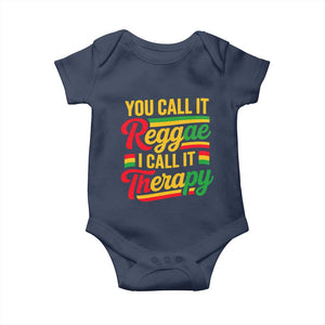 You Call It Reggae I Call It Therapy Baby Onesie Emotional Jamaican Rasta Music Lovers TS02 Navy Print Your Wear