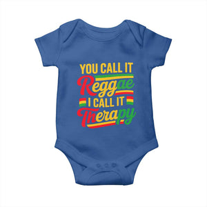 You Call It Reggae I Call It Therapy Baby Onesie Emotional Jamaican Rasta Music Lovers TS02 Royal Blue Print Your Wear