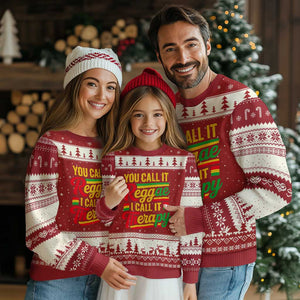 You Call It Reggae I Call It Therapy Ugly Christmas Sweater Emotional Jamaican Rasta Music Lovers TS02 Red Beige Print Your Wear