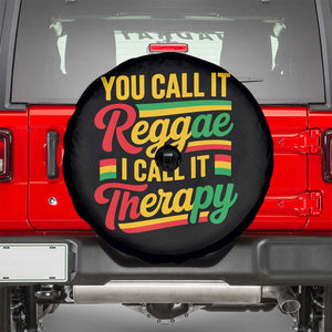 You Call It Reggae I Call It Therapy Spare Tire Cover Emotional Jamaican Rasta Music Lovers TS02 Black Print Your Wear