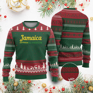 Jamaica No Problem Ugly Christmas Sweater Classic Island Motto and Caribbean Vacation TS02 Red Green Print Your Wear