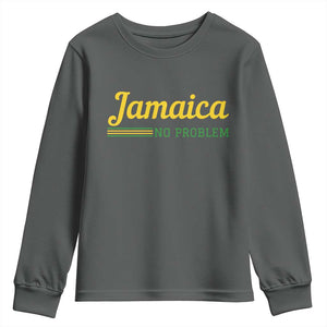 Jamaica No Problem Youth Sweatshirt Classic Island Motto and Caribbean Vacation TS02 Dark Heather Print Your Wear