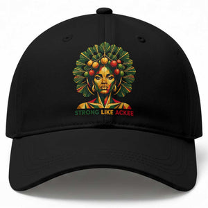 Strong Like Ackee Empowered Woman Baseball Cap Jamaican National Fruit Heritage Pride TS02 Print Your Wear
