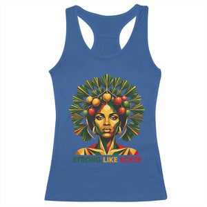 Strong Like Ackee Empowered Woman Racerback Tank Top Jamaican National Fruit Heritage Pride TS02 Royal Blue Print Your Wear