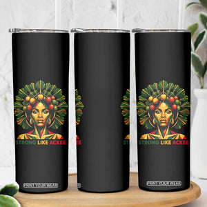 Strong Like Ackee Empowered Woman Skinny Tumbler Jamaican National Fruit Heritage Pride TS02 Print Your Wear
