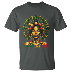 Strong Like Ackee Empowered Woman T Shirt Jamaican National Fruit Heritage Pride TS02 Dark Heather Print Your Wear