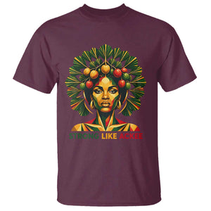 Strong Like Ackee Empowered Woman T Shirt Jamaican National Fruit Heritage Pride TS02 Maroon Print Your Wear