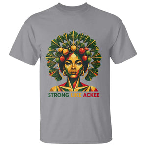 Strong Like Ackee Empowered Woman T Shirt Jamaican National Fruit Heritage Pride TS02 Sport Gray Print Your Wear