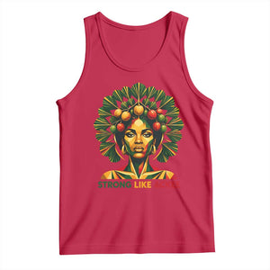 Strong Like Ackee Empowered Woman Tank Top Jamaican National Fruit Heritage Pride TS02 Red Print Your Wear
