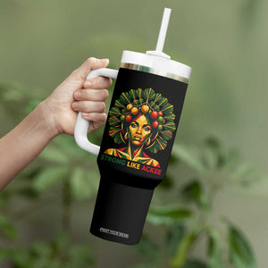 Strong Like Ackee Empowered Woman Tumbler With Handle Jamaican National Fruit Heritage Pride TS02 Print Your Wear