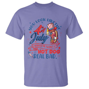 Funny You Look Like The 4th Of July Makes Me Want A Hot Dog Real Bad T Shirt TS02 Violet Printyourwear
