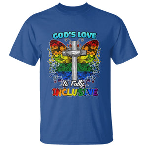 LGBT Pride T Shirt God's Love Is Fully Inclusive Christian Cross Butterfly TS02 Royal Blue Printyourwear