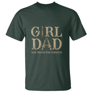 Girl Dad T Shirt Girl Dad Her Protector Forever Father of Girls TS02 Dark Forest Green Printyourwear
