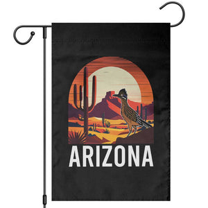 Retro Arizona Roadrunner Desert Sunset Graphic Garden Flag Southwest Saguaro Cactus Wildlife Travel Souvenir