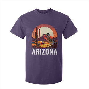 Retro Arizona Roadrunner Desert Sunset Graphic T Shirt For Kid Southwest Saguaro Cactus Wildlife Travel Souvenir