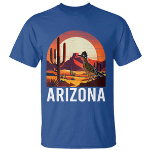 Retro Arizona Roadrunner Desert Sunset Graphic T Shirt Southwest Saguaro Cactus Wildlife Travel Souvenir