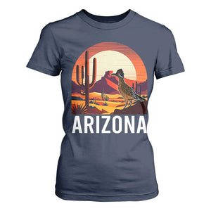 Retro Arizona Roadrunner Desert Sunset Graphic T Shirt For Women Southwest Saguaro Cactus Wildlife Travel Souvenir