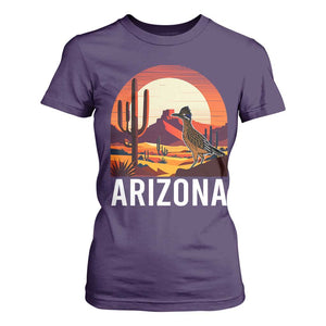 Retro Arizona Roadrunner Desert Sunset Graphic T Shirt For Women Southwest Saguaro Cactus Wildlife Travel Souvenir