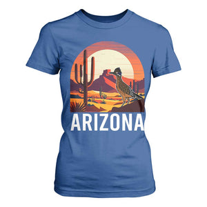 Retro Arizona Roadrunner Desert Sunset Graphic T Shirt For Women Southwest Saguaro Cactus Wildlife Travel Souvenir