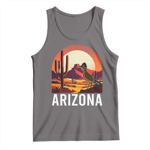 Retro Arizona Roadrunner Desert Sunset Graphic Tank Top Southwest Saguaro Cactus Wildlife Travel Souvenir