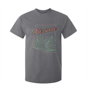 Vintage Arizona State Outline Desert Sunset Graphic T Shirt For Kid Retro Southwest Saguaro Cactus Travel Souvenir
