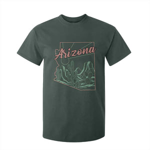 Vintage Arizona State Outline Desert Sunset Graphic T Shirt For Kid Retro Southwest Saguaro Cactus Travel Souvenir