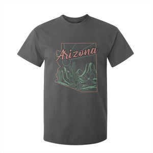 Vintage Arizona State Outline Desert Sunset Graphic T Shirt For Kid Retro Southwest Saguaro Cactus Travel Souvenir
