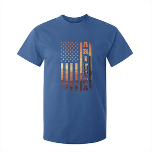 Patriotic Arizona Flag Sunset Graphic T Shirt For Kid American Flag Southwest Desert Saguaro Cactus State Pride Souvenir